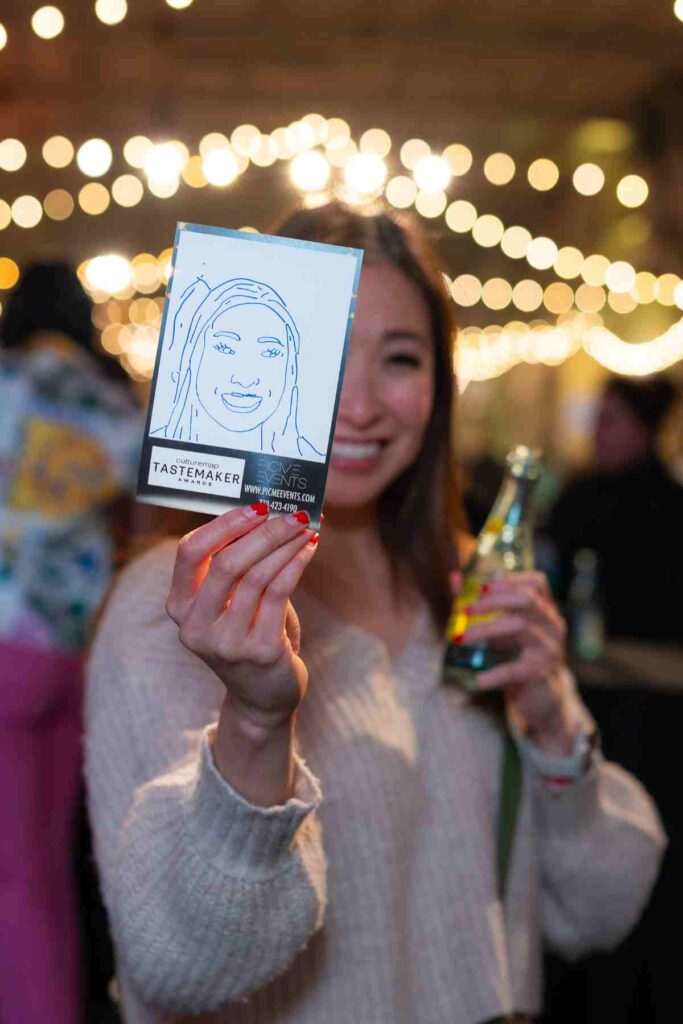 sketch bot www.bigday.events robotic arm cartoon images on the spot. corporate events